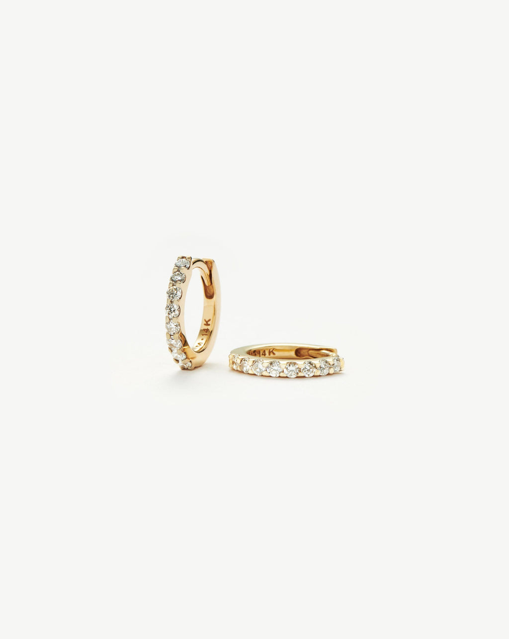 Solid Gold Classic Diamond Huggies | 14ct Solid Gold/Diamond