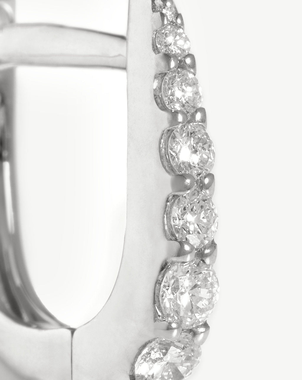 Solid Gold Claw Huggies | 14ct White Gold/Diamond