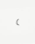 Solid Gold Moon Flat Back Stud Earring | 14ct White Gold