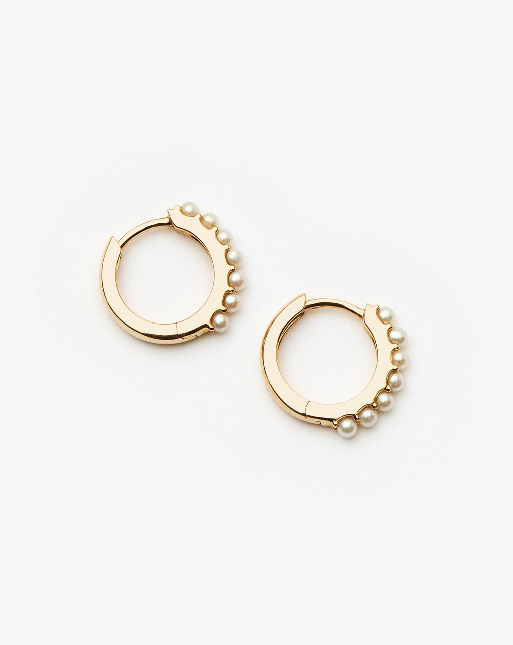 Solid Gold Pearl Huggies