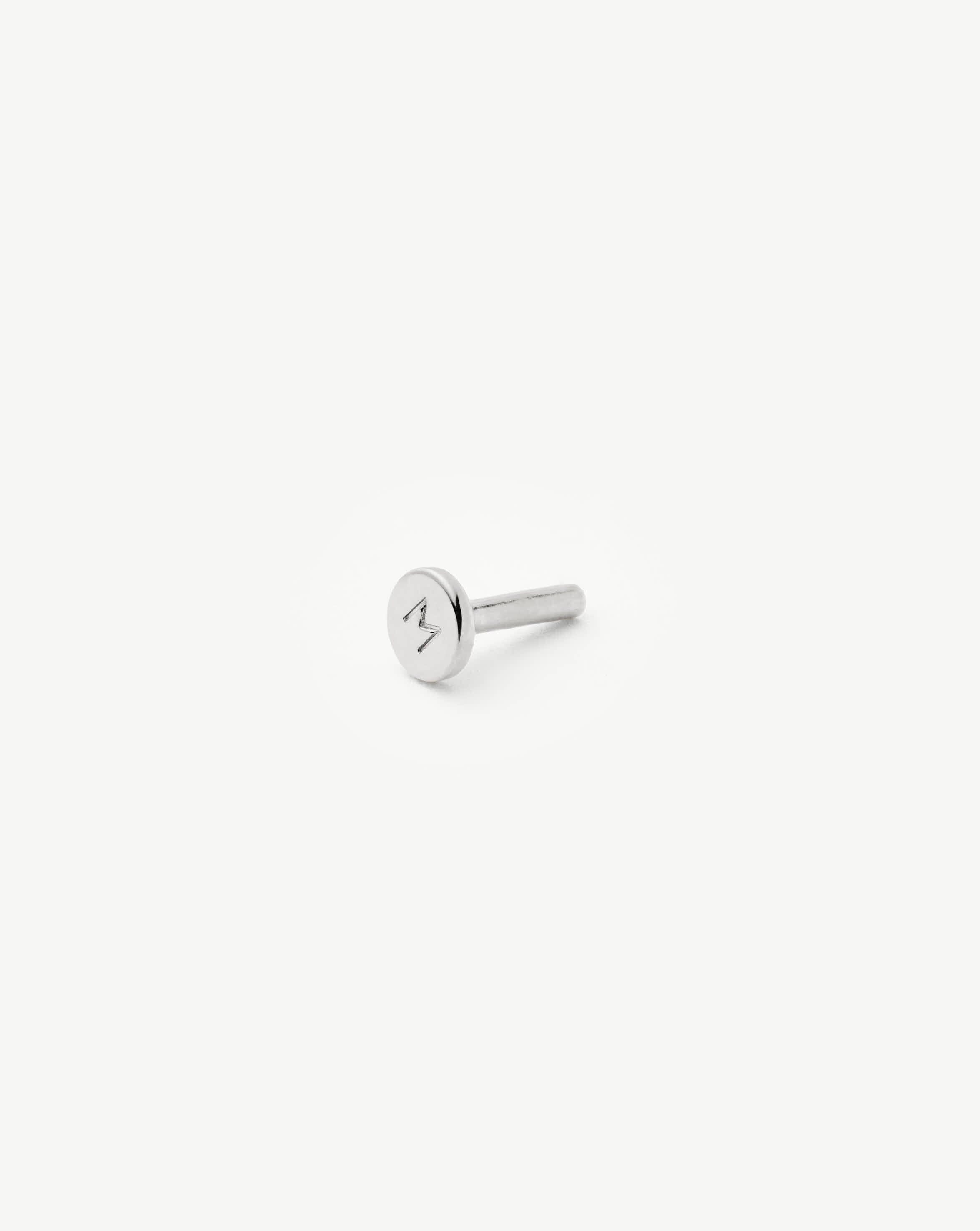 Solid Gold Square Solitaire Flat Back Stud Earring | 14ct White Gold/Diamond