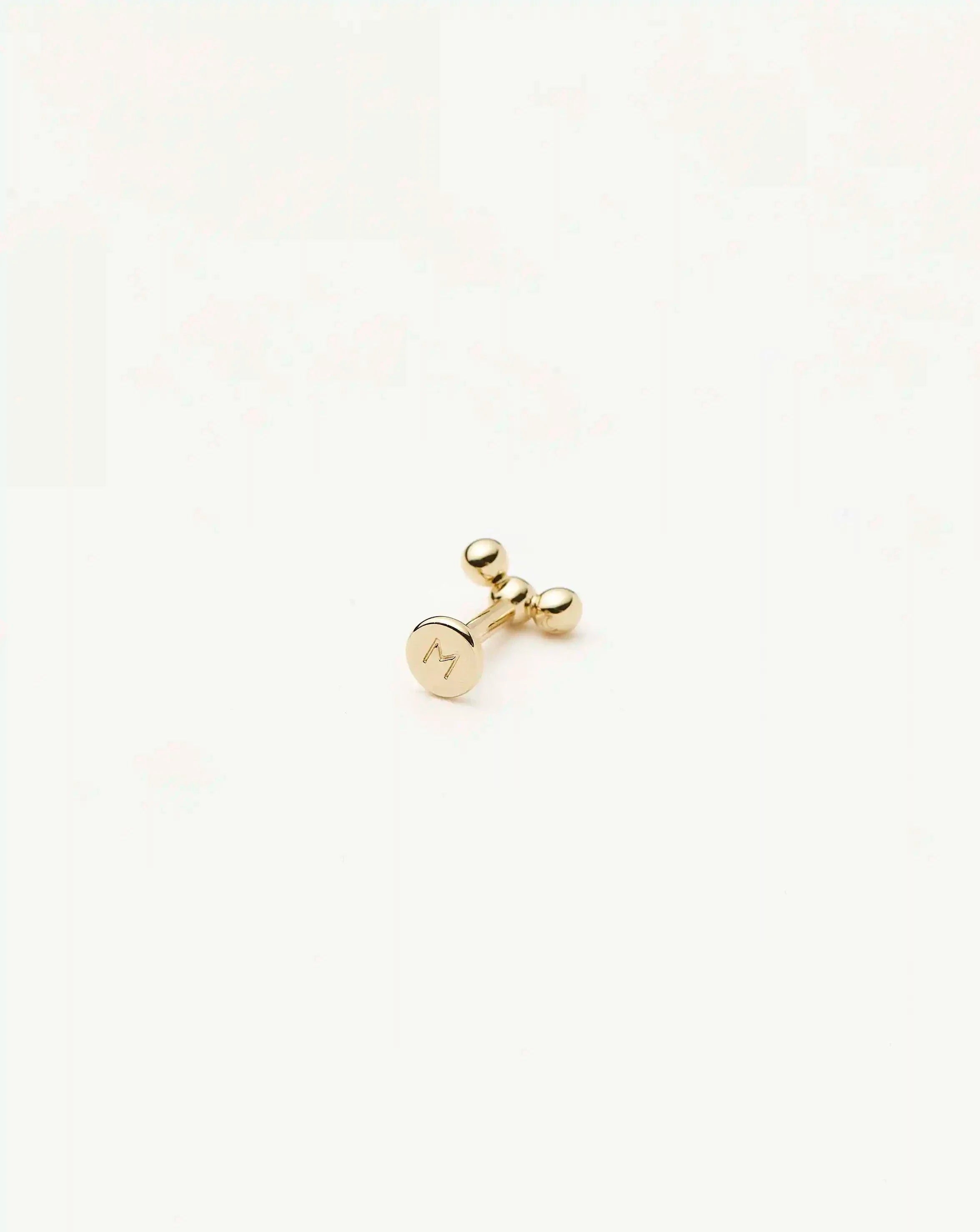 Solid Gold Trio Flat Back Stud Earring | 14ct Solid Yellow Gold