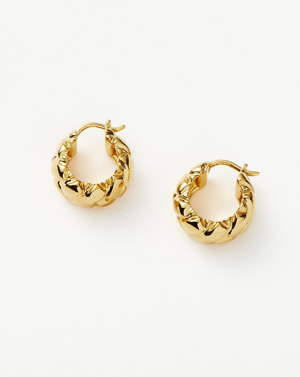 Lucy Williams Waffle Mini Hoop Earrings | 18ct Gold Vermeil