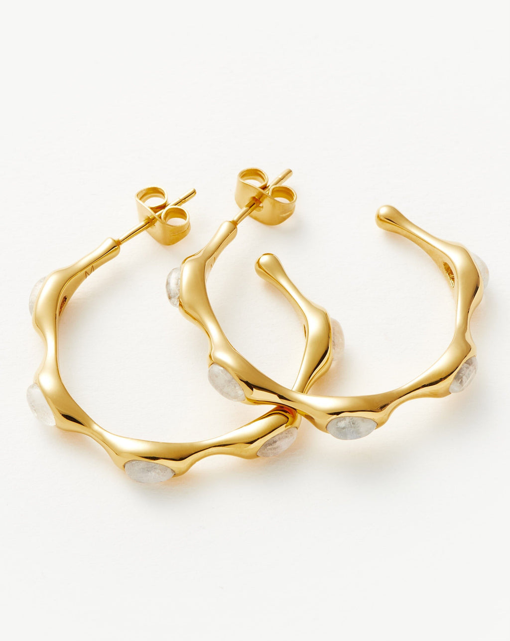 Magma Gemstone Medium Hoop Earrings | 18ct Recycled Gold Plated on Recycled Sterling Silver