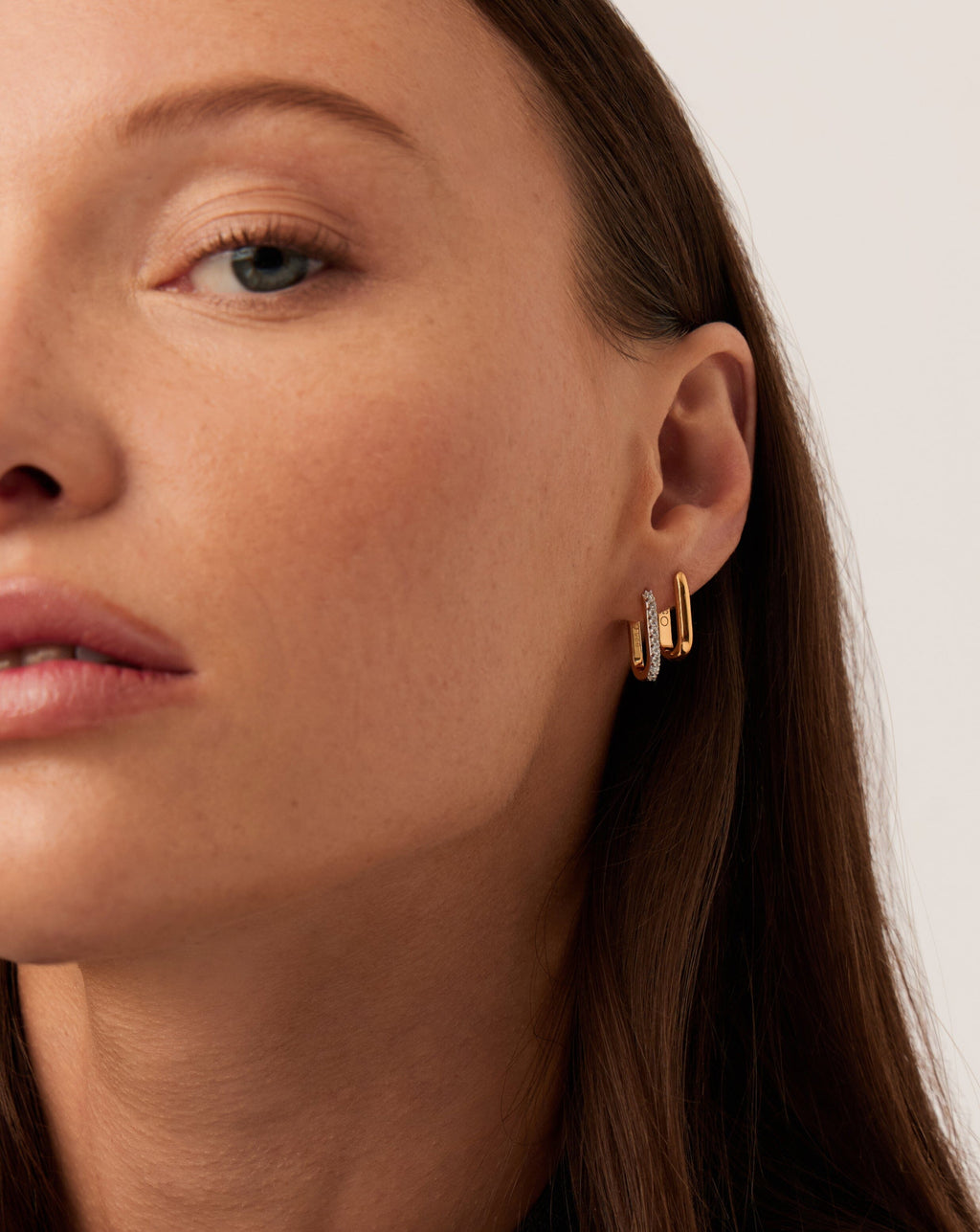 Pave Ovate Small Huggie Earrings | 18ct Recycled Gold Vermeil/Cubic Zirconia
