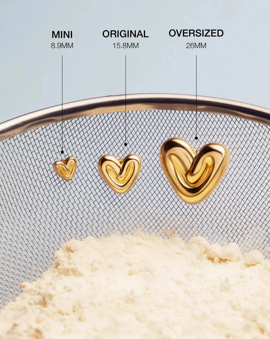 Puffy Heart Oversized Stud Earrings | 18ct Gold Plated