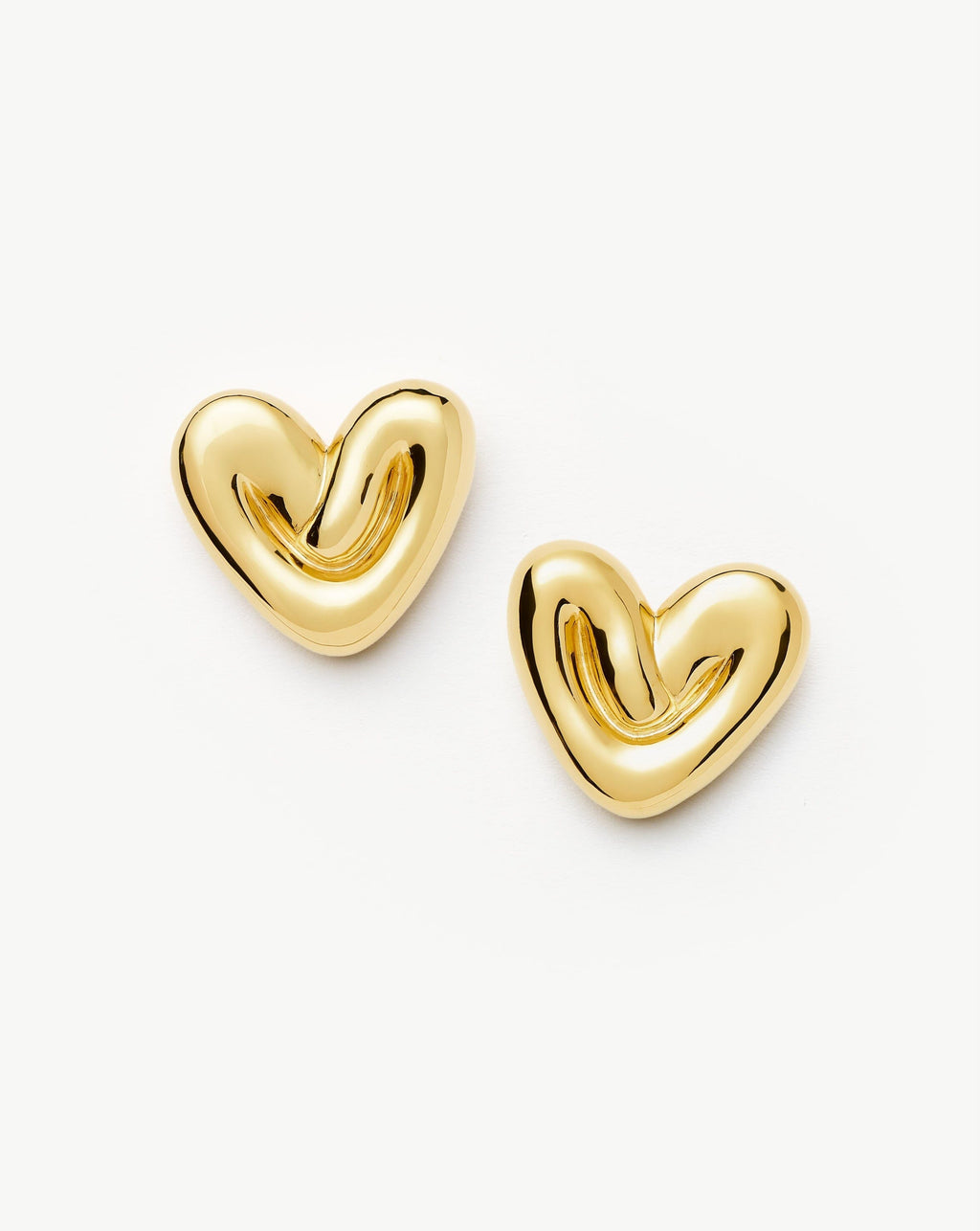 Puffy Heart Oversized Stud Earrings | 18ct Gold Plated