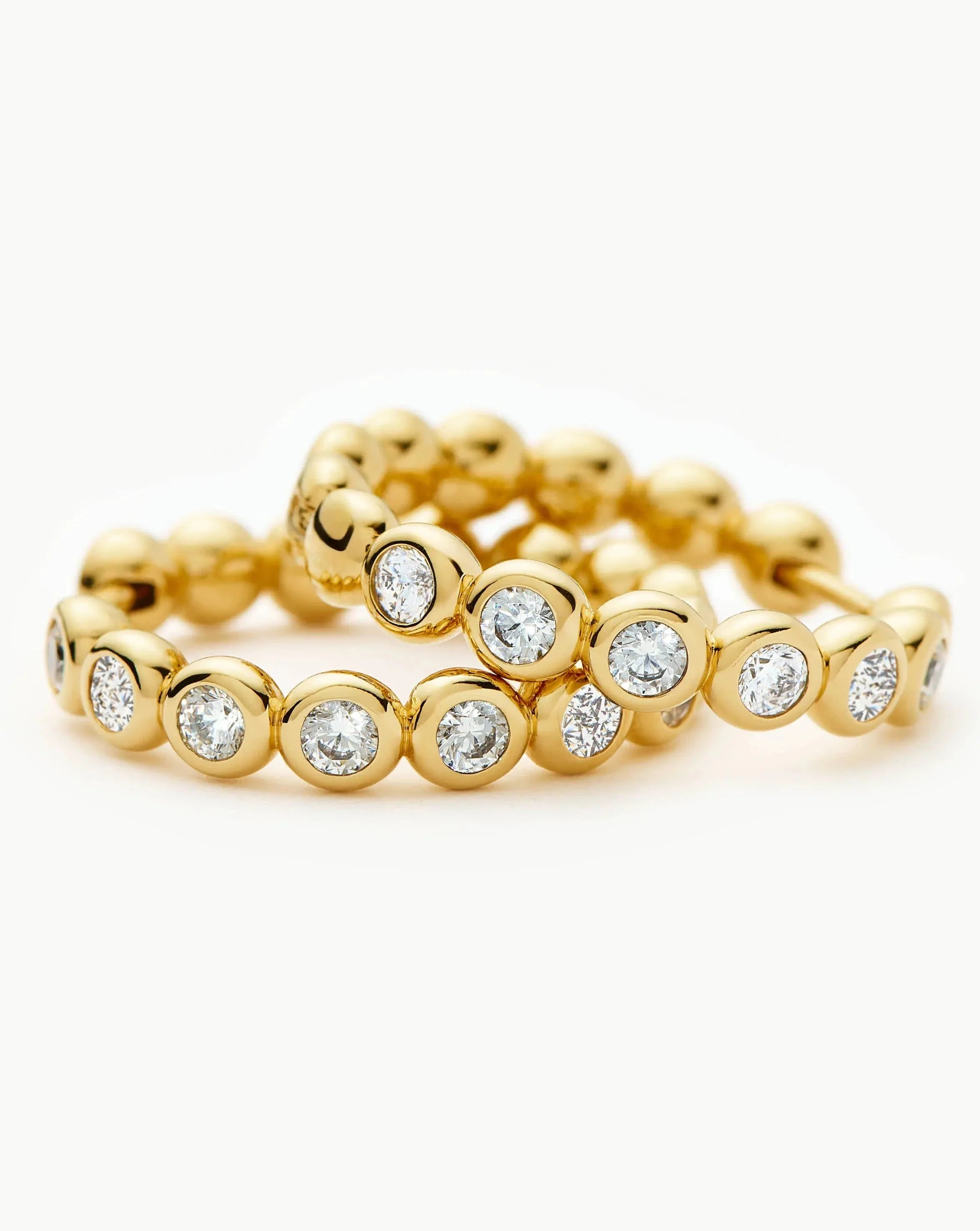 Tennis Classic Hoop Earrings | 18ct Gold Plated/Cubic Zirconia