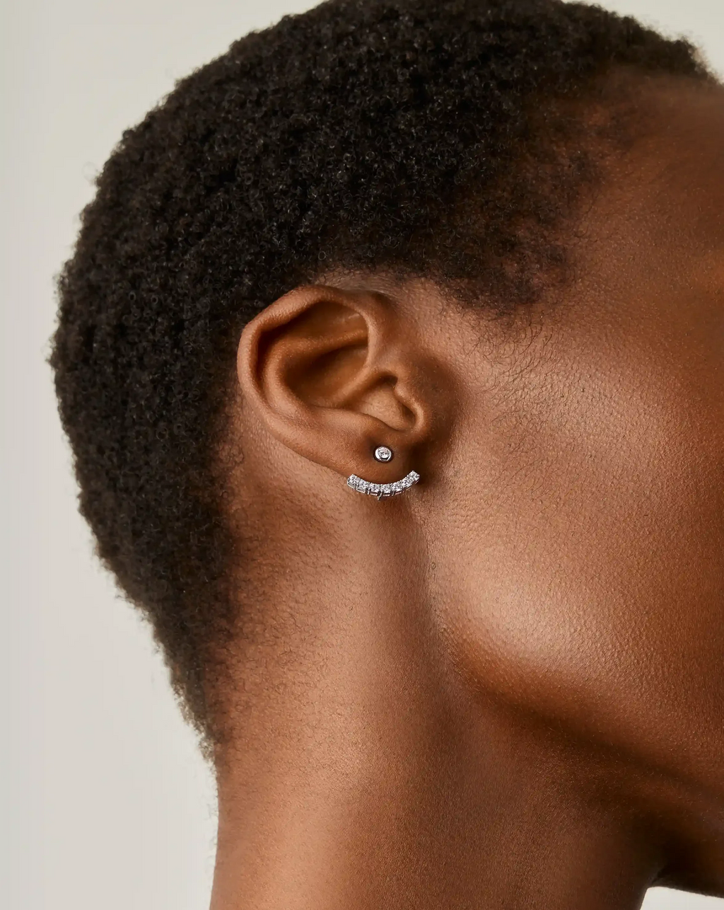Tennis Ear Jacket Stud Earrings | Sterling Silver/Cubic Zirconia
